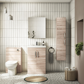 Brooklyn Natural Oak Floor Standing Vanity Furniture Package Large Image