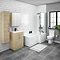 Brooklyn RH Natural Oak L Shaped Bath Suite (with Vanity + Tall Cabinet) Large Image