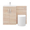 Brooklyn Natural Oak Modern Sink Vanity Unit + Toilet Package Newest Large Image