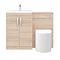 Brooklyn Natural Oak Modern Sink Vanity Unit + Toilet Package  Newest Large Image