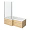 Brooklyn Natural Oak Shower Bath - 1700mm L Shaped inc. Screen + Panel Large Image