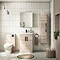 Brooklyn Natural Oak Vanity Unit - 600mm Wide with Matt Black Handles Standard Large Image
