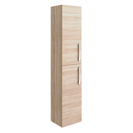 Brooklyn Natural Oak Wall Hung 2 Door Tall Storage Cabinet