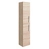 Brooklyn Natural Oak Wall Hung 2 Door Tall Storage Cabinet