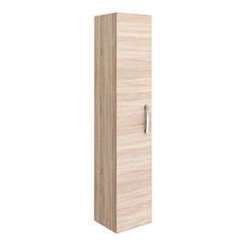 Brooklyn Natural Oak Wall Hung Single Door Tall Storage Cabinet Medium Image