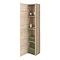 Brooklyn Natural Oak Wall Hung Tall Storage Cabinet with Brushed Brass Handles  Profile Large Image