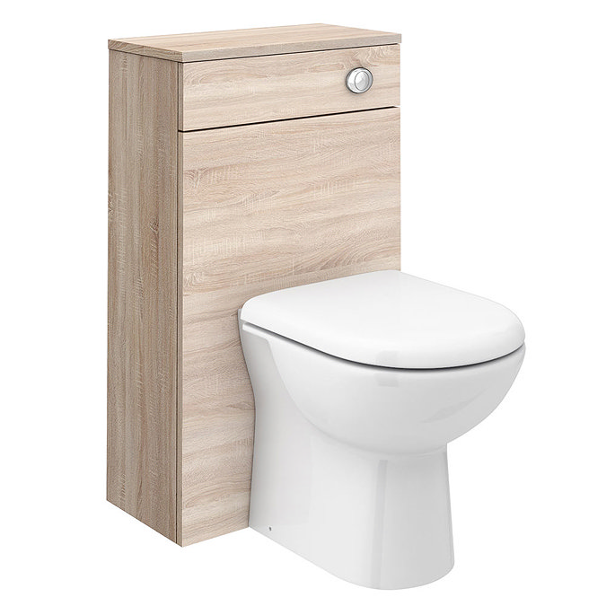 Brooklyn Natural Oak WC Unit + Cistern (500mm Wide) Large Image