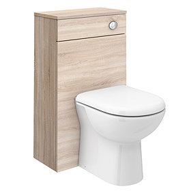 Brooklyn Natural Oak WC Unit + Cistern (500mm Wide) Large Image