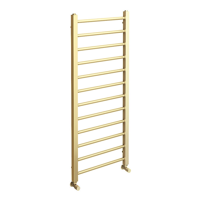 Brooklyn Square 1200 x 500mm Brushed Brass Heated Towel Rail  Profile Large Image