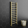 Brooklyn Square 1200 x 500mm Brushed Brass Heated Towel Rail Large Image