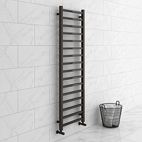 Brooklyn Square 1600 x 500mm Black Nickel Heated Towel Rail Large Image