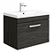 Brooklyn 600mm Black Wall Hung Vanity Unit - Single Drawer Large Image