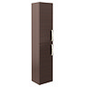 Brooklyn Wall Hung 2 Door Tall Storage Cabinet - Brown Avola Large Image