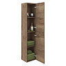 Brooklyn Wall Hung 2-Door Tall Storage Cabinet - Brown Oak