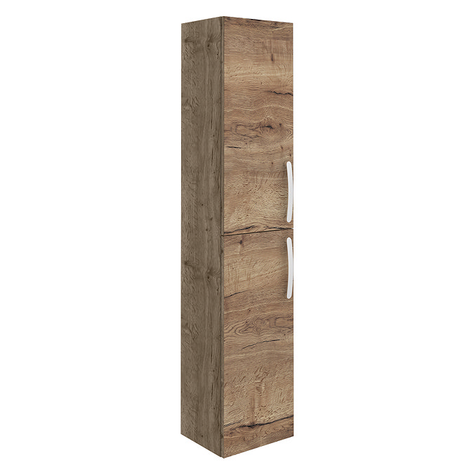 Brooklyn Wall Hung 2-Door Tall Storage Cabinet - Brown Oak