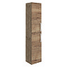 Brooklyn Wall Hung 2-Door Tall Storage Cabinet - Brown Oak