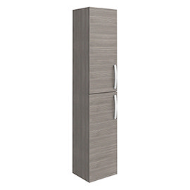Brooklyn Wall Hung 2 Door Tall Storage Cabinet - Grey Avola Medium Image