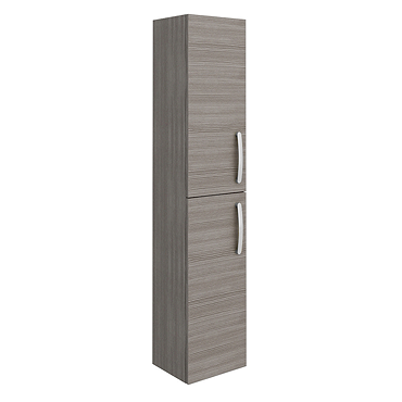 Brooklyn Wall Hung 2 Door Tall Storage Cabinet - Grey Avola  Profile Large Image