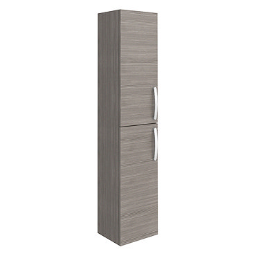 Brooklyn Wall Hung 2 Door Tall Storage Cabinet - Grey Avola  Profile Large Image