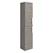 Brooklyn Wall Hung 2 Door Tall Storage Cabinet - Grey Avola Large Image
