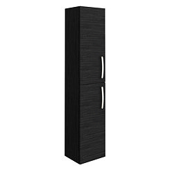 Brooklyn Wall Hung 2-Door Tall Storage Cabinet - Black