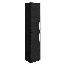 Brooklyn Wall Hung 2-Door Tall Storage Cabinet - Black
