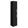 Brooklyn Wall Hung 2-Door Tall Storage Cabinet - Black