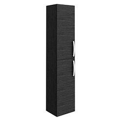 Brooklyn Wall Hung 2 Door Tall Storage Cabinet - Hacienda Black Large Image