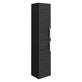 Brooklyn Wall Hung 2 Door Tall Storage Cabinet - Hacienda Black Large Image