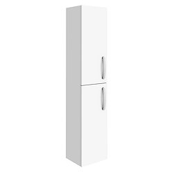 Brooklyn Wall Hung 2 Door Tall Storage Cabinet - White Gloss