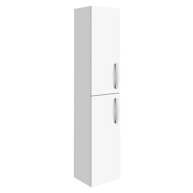 Brooklyn Wall Hung 2 Door Tall Storage Cabinet - White Gloss