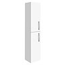 Brooklyn Wall Hung 2 Door Tall Storage Cabinet - White Gloss