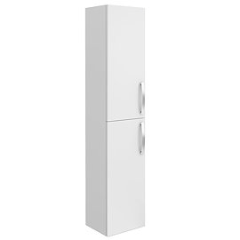 Brooklyn Wall Hung 2 Door Tall Storage Cabinet - White Gloss Large Image