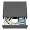 Brooklyn Wall Hung Countertop Basin Shelf with Drawer - Gloss Grey - 600 x 450mm Standard Large Image
