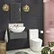 Brooklyn Wall Hung Countertop Basin Shelf with Drawer - Gloss Grey - 600 x 450mm Feature Large Imag