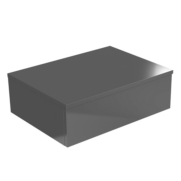 Brooklyn Wall Hung Countertop Basin Shelf with Drawer Gloss Grey