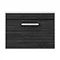 Brooklyn Wall Hung Countertop Vanity Unit - Black - 600mm with White Worktop & Chrome Handle  In Bathroom Large Image