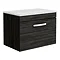 Brooklyn Wall Hung Countertop Vanity Unit - Black - 600mm with White Worktop & Chrome Handle Large I