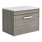 Brooklyn Wall Hung Countertop Vanity Unit - Grey Avola - 600mm with White Worktop & Chrome Handle La