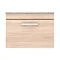 Brooklyn Wall Hung Countertop Vanity Unit - Natural Oak - 600mm with White Worktop & Chrome Handle Standard Large Image