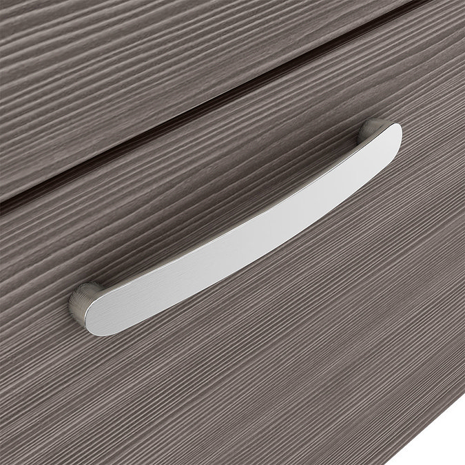 Brooklyn 600mm Grey Avola Wall Hung Vanity Unit - Single Drawer Feature Large Image