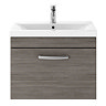 Brooklyn 600mm Grey Avola Wall Hung Vanity Unit - Single Drawer  Standard Large Image