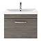 Brooklyn 600mm Grey Avola Wall Hung Vanity Unit - Single Drawer Standard Large Image