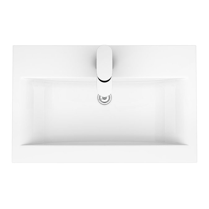 Brooklyn 600mm Grey Avola Wall Hung Vanity Unit - Single Drawer Newest Large Image