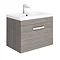 Brooklyn 600mm Grey Avola Wall Hung Vanity Unit - Single Drawer Large Image