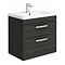 Brooklyn 600mm Black Wall Hung Double Drawer Vanity Unit