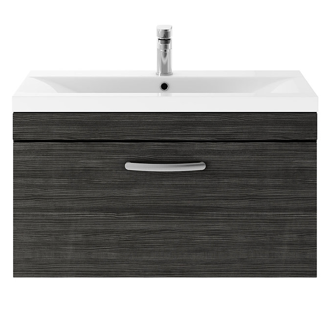 Brooklyn Black 800mm Wall Hung Vanity Unit - Single Drawer  Standard Large Image