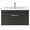 Brooklyn Black 800mm Wall Hung Vanity Unit - Single Drawer  Standard Large Image