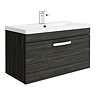 Brooklyn 800mm Black Wall Hung Vanity Unit - Single Drawer