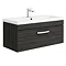 Brooklyn Black 800mm Wall Hung Vanity Unit - Single Drawer Large Image